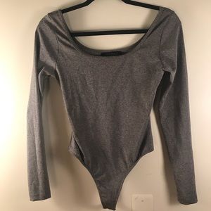 Express Heather Grey Vintage Nylon Body Suit